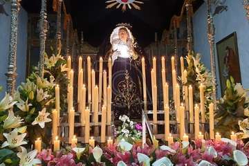 Los 8 pasos de la procesión del Viernes Santo, a punto en la Basílica de Telde (Foto TA)